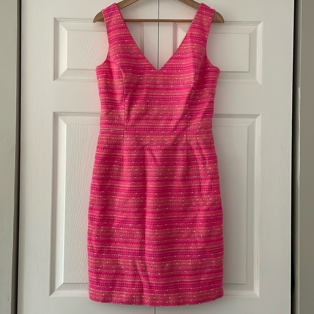 Lilly Pulitzer pink tweed dress